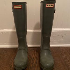 Hunter Green Rain Boots